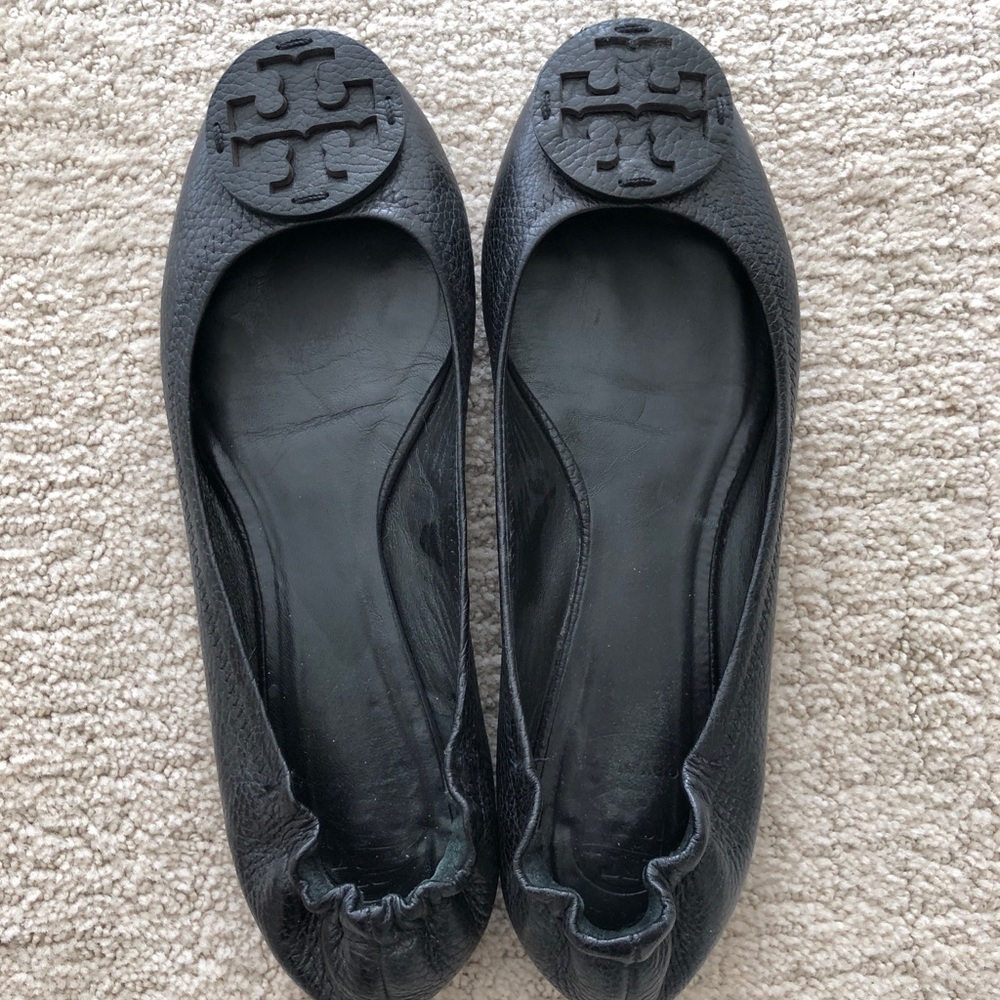 Tory Burch Black Leather Flats